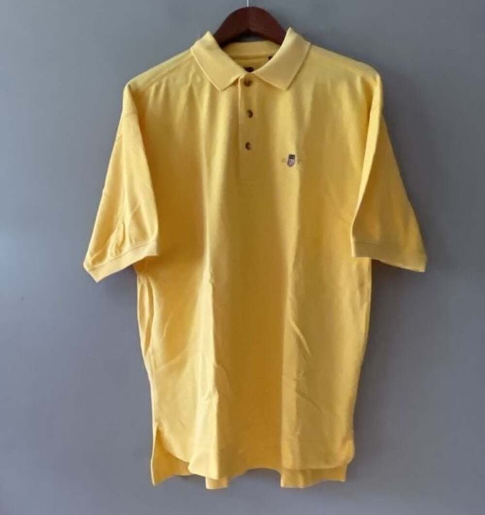 Gant USA Yellow Cotton Short Sleeve Polo Shirt